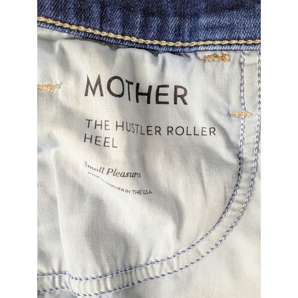 MOTHER Hustler Roller Heel 24 Blue High Rise Wide Leg Clean Hem Full Length 31" - Picture 2 of 15